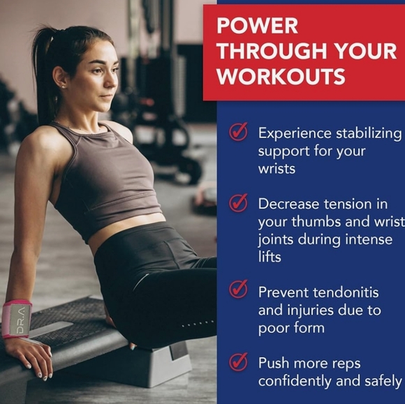 Gym Wrist Wraps, Lifting Wrist Straps - Picture 3 of 6